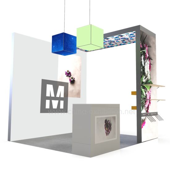 Изготовление выполненное на заказ Ткань Безрамное Световые короба с подсветкой и Edgelight LED, используемые в 3x3m Trade Show Booth